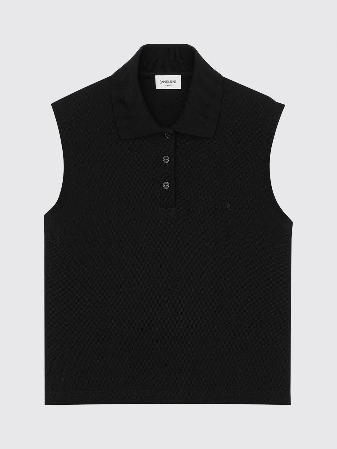 Saint Laurent Paris Saint Laurent Polo Shirt Woman Black Size L / US 10 / IT 46 - 2 Thumbnail