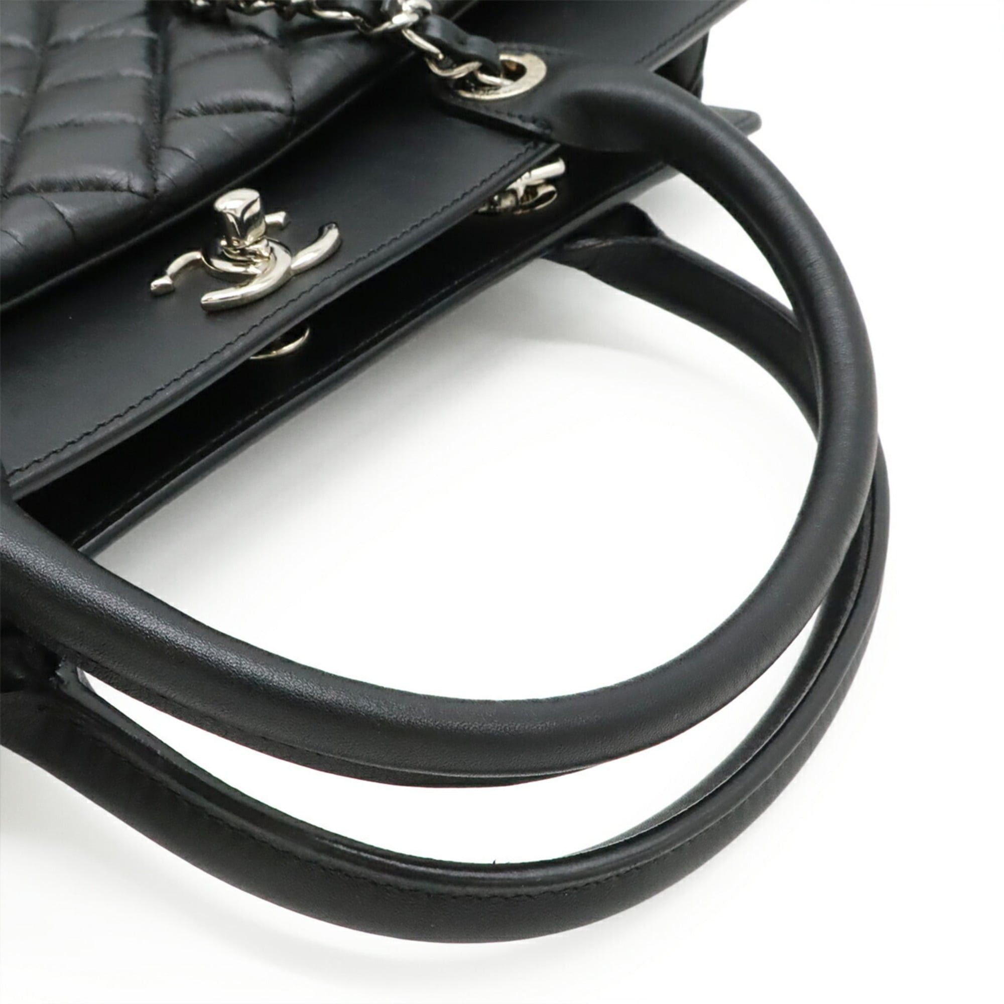 Chanel CHANEL Matelassé Coco Mark Portobello Tote Bag Shoulder Chain Leather Black A66814 Size ONE SIZE - 5 Thumbnail