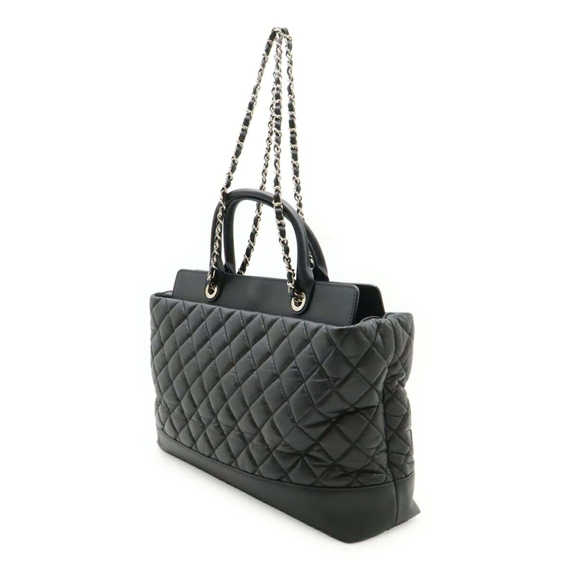 Chanel CHANEL Matelassé Coco Mark Portobello Tote Bag Shoulder Chain Leather Black A66814 Size ONE SIZE - 3 Thumbnail