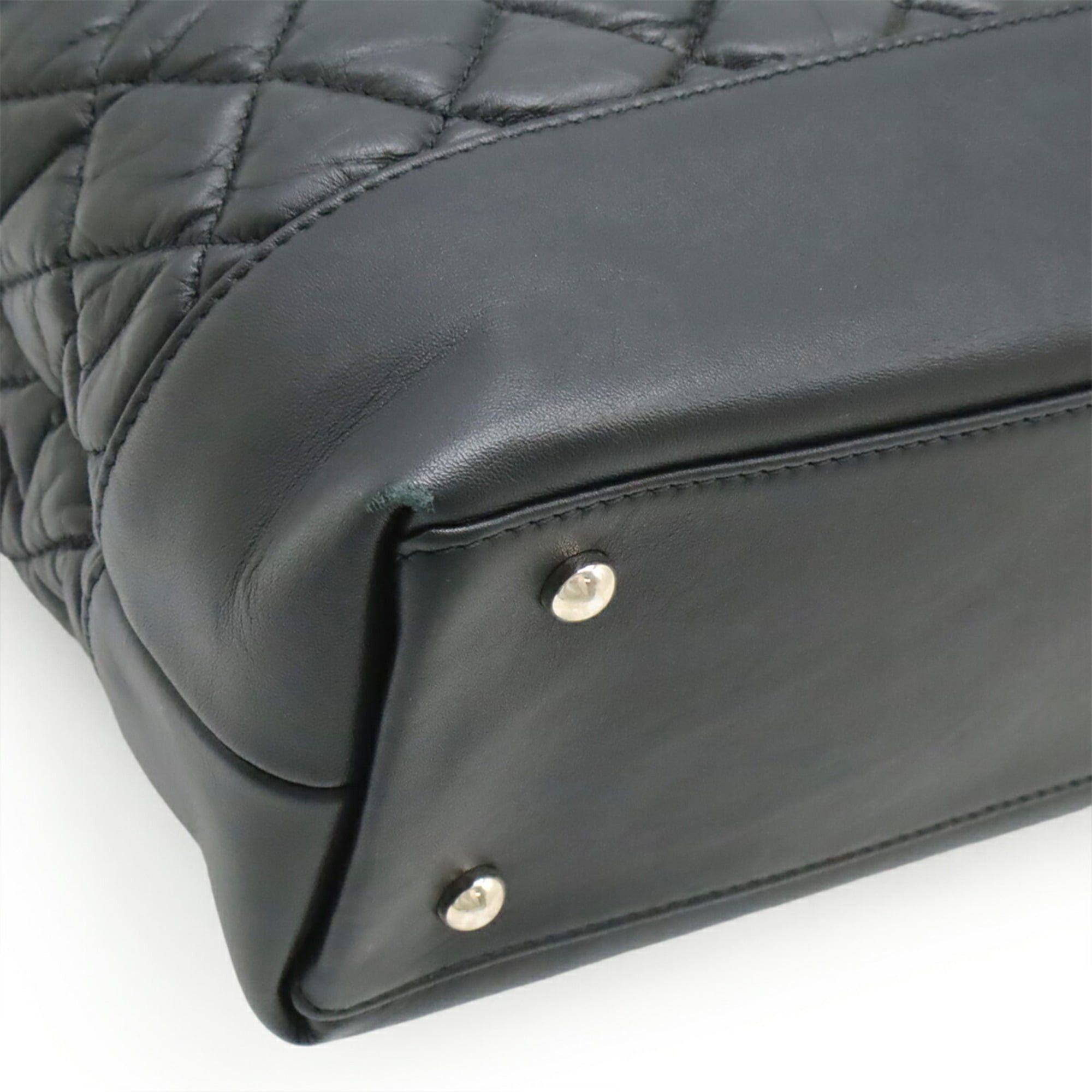 Chanel CHANEL Matelassé Coco Mark Portobello Tote Bag Shoulder Chain Leather Black A66814 Size ONE SIZE - 4 Thumbnail