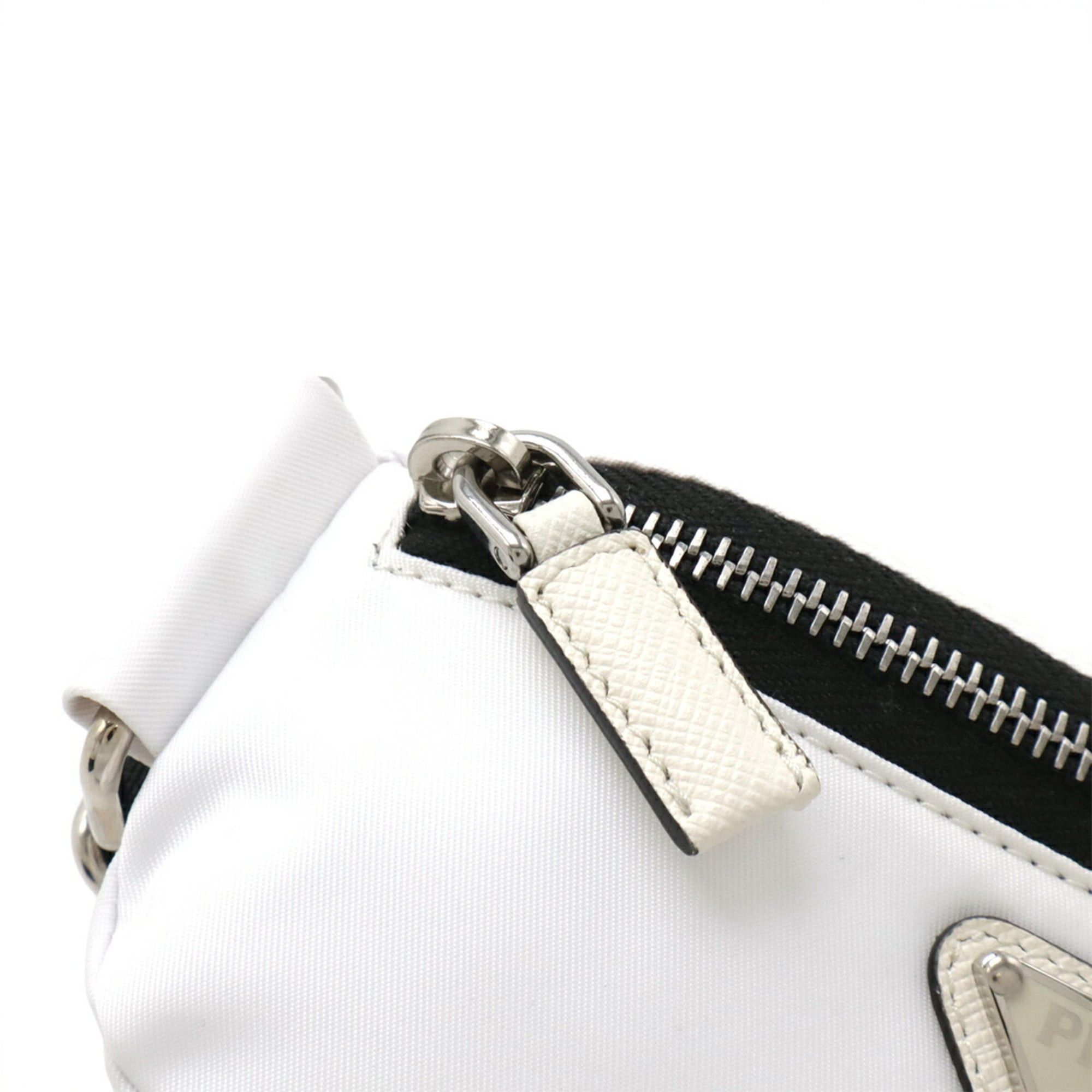 Prada PRADA Triangle Wristband Pouch Multi-Pouch Nylon Leather BLANCO White 1TT095 Size ONE SIZE - 5 Thumbnail