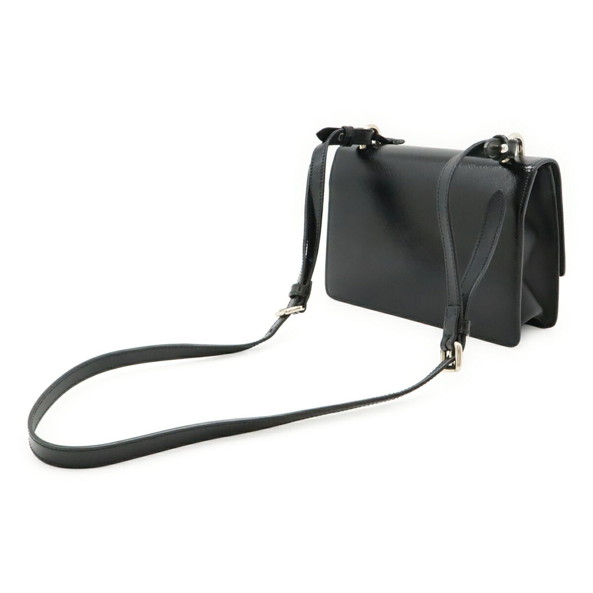 Prada PRADA Shoulder Bag, Pouch, Clutch Enamel Patent Leather, NERO Black, 1BD162 Size ONE SIZE - 3 Thumbnail