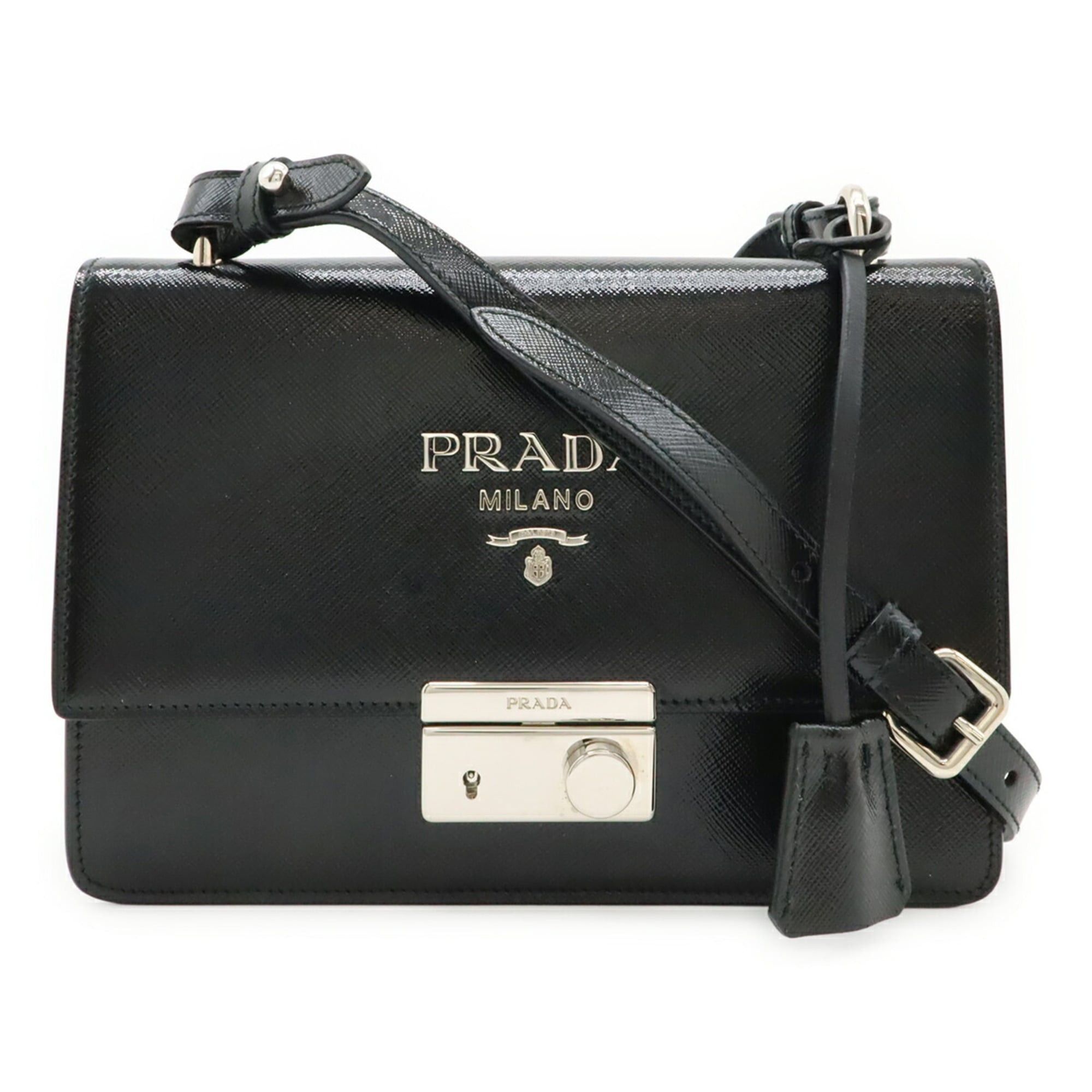 Prada PRADA Shoulder Bag, Pouch, Clutch Enamel Patent Leather, NERO Black, 1BD162 Size ONE SIZE - 2 Thumbnail