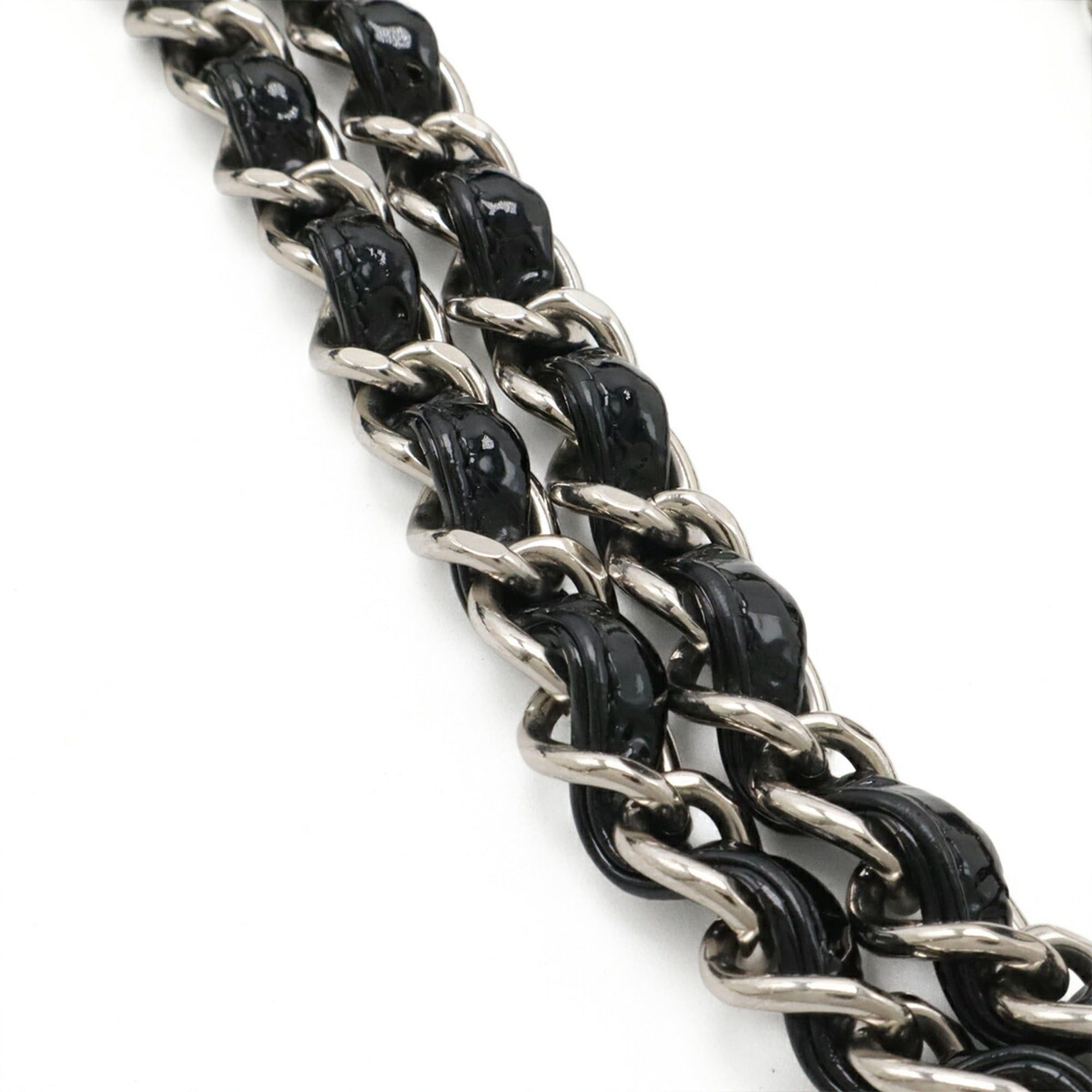 Chanel CHANEL Coco Mark Bonbon Tote Bag Chain Shoulder Enamel Leather Black Size ONE SIZE - 5 Thumbnail
