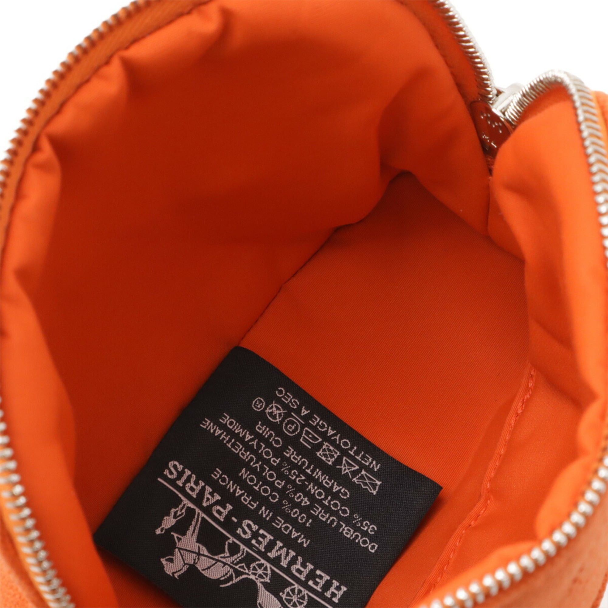 Hermes HERMES Bolide Pouch 16 Mini Handbag Cotton Canvas Leather Orange Natural Size ONE SIZE - 6 Thumbnail