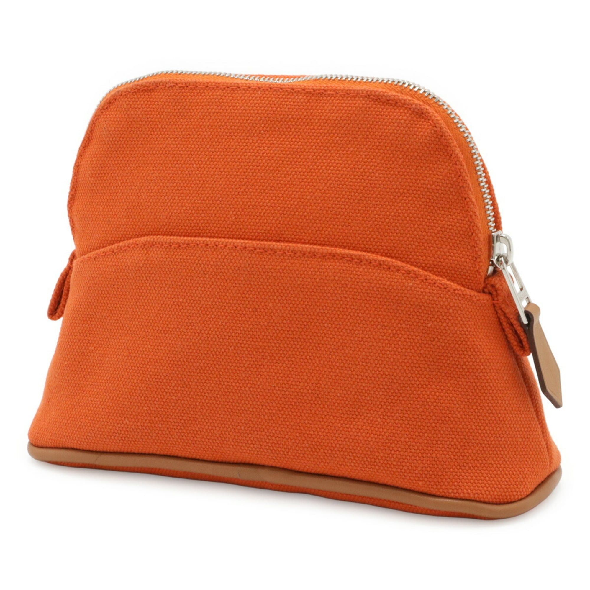 Hermes HERMES Bolide Pouch 16 Mini Handbag Cotton Canvas Leather Orange Natural Size ONE SIZE - 3 Thumbnail