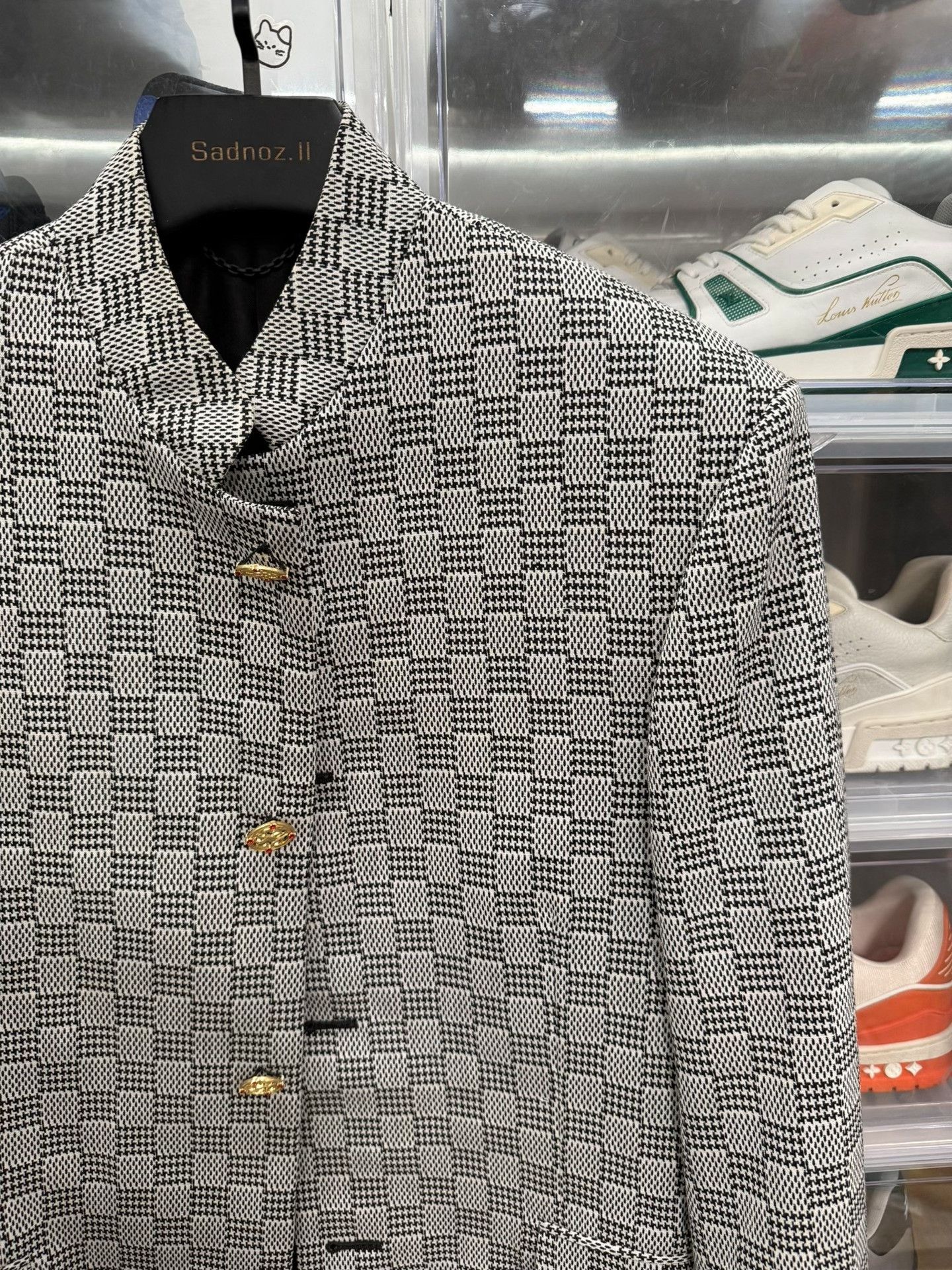 Louis Vuitton Louis Vuitton Houndstooth Wool Blazer Size US M / EU 48-50 / 2 - 2 Thumbnail