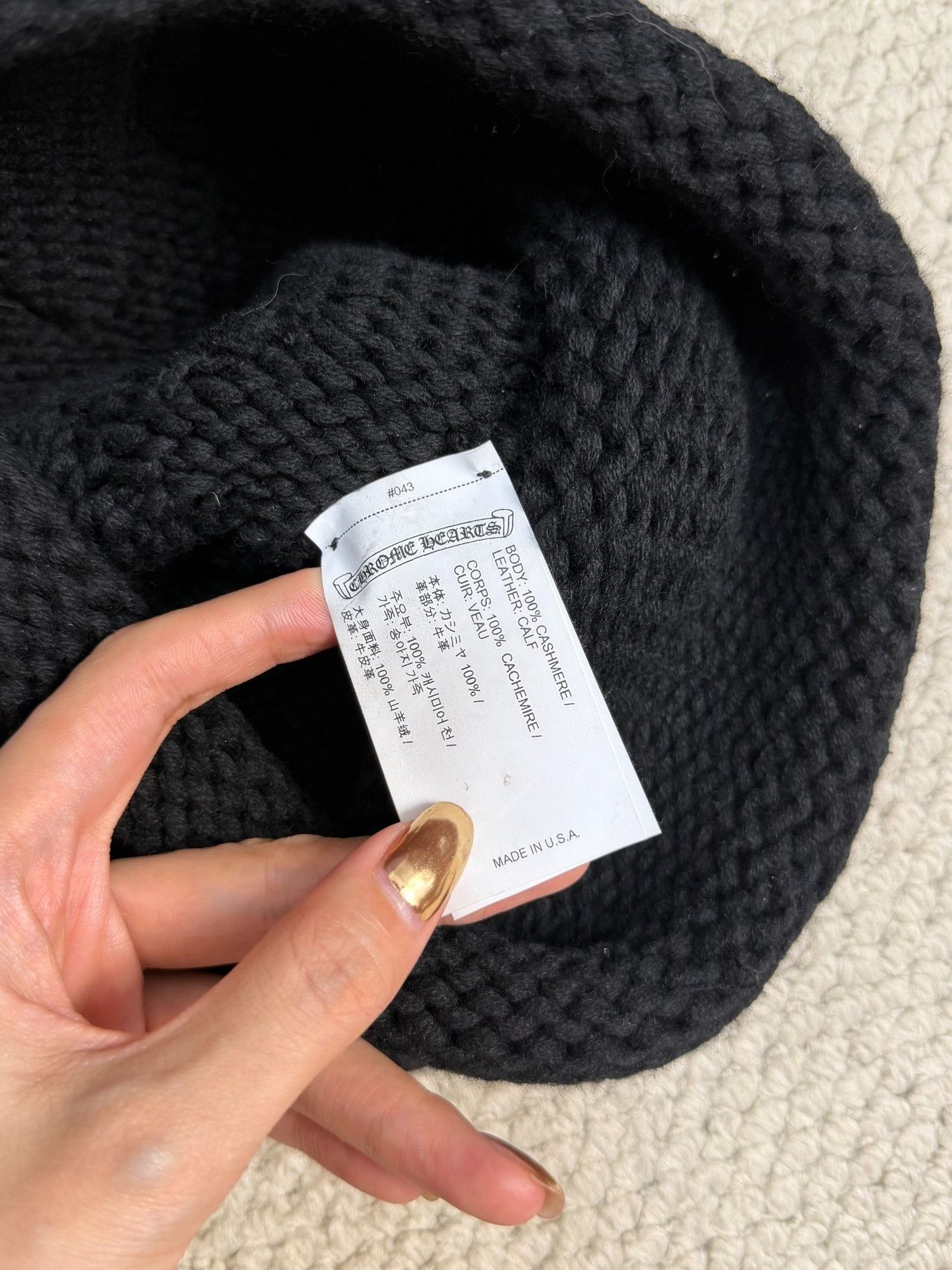 Chrome Hearts Chrome Hearts Cashmere Patch Beanie Size ONE SIZE - 4 Thumbnail