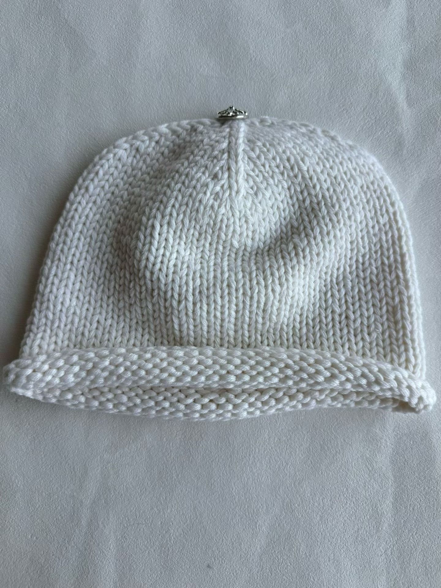 Chrome Hearts Chromehearts New White Pearl Cross Cashmere Beanie Size ONE SIZE - 2 Thumbnail