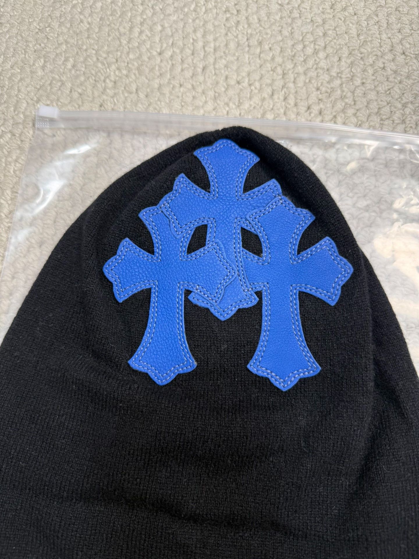 Chrome Hearts Chrome Hearts Blue Cross Cashmere Beanie Size ONE SIZE - 2 Thumbnail