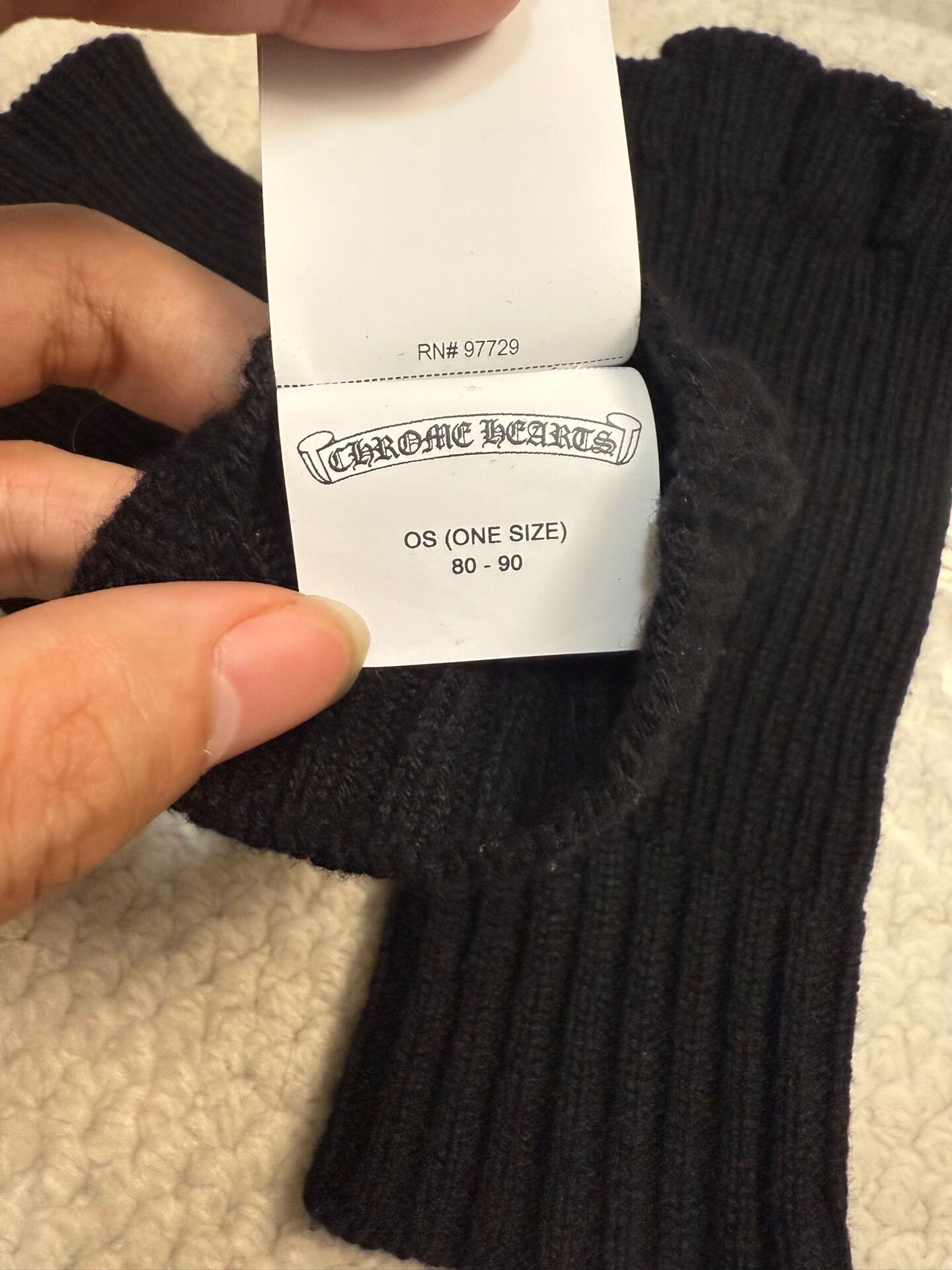 Chrome Hearts Chrome Hearts Black Cashmere Fingerless Gloves Size ONE SIZE - 5 Thumbnail