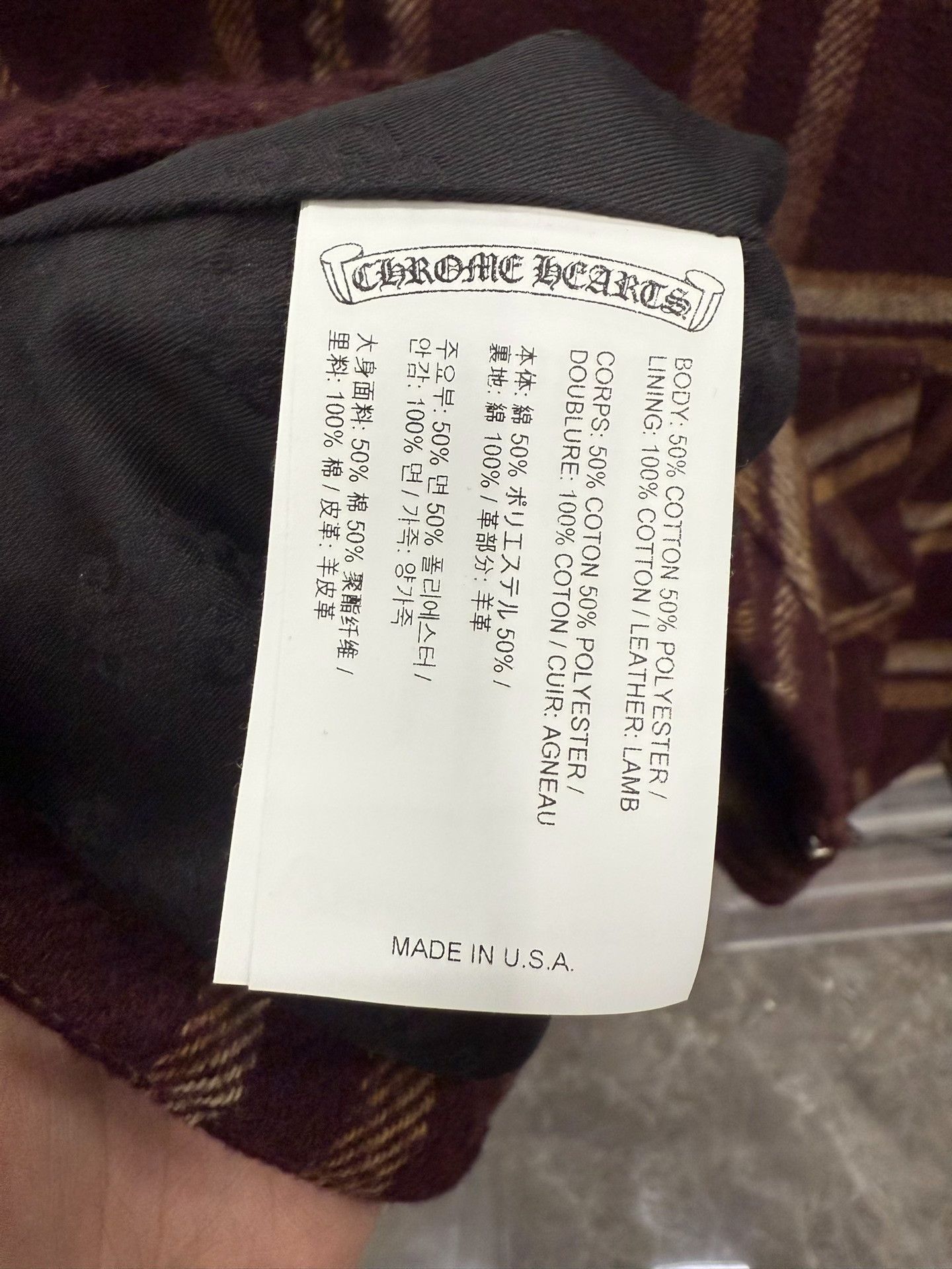 Chrome Hearts Chrome Hearts Burgundy Plaid Zip Shirt Jacket Size US L / EU 52-54 / 3 - 5 Thumbnail