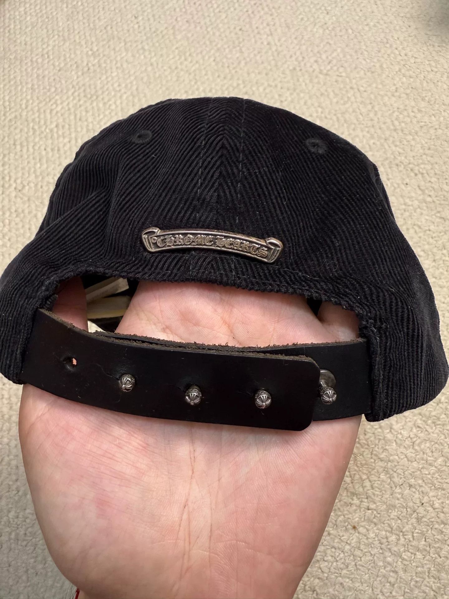 Chrome Hearts Chrome Hearts Black Corduroy Baseball Cap Size ONE SIZE - 2 Thumbnail