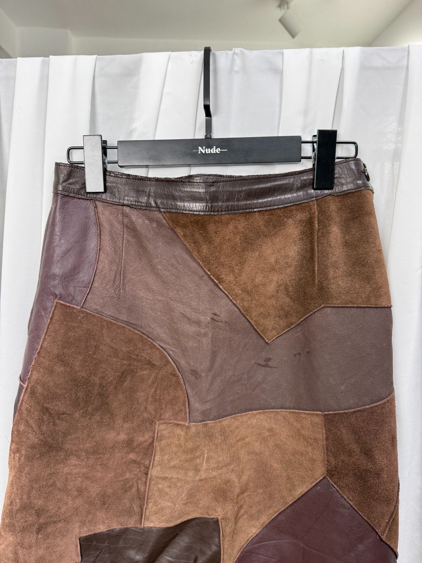 Comme des Garcons Comme des Garçons 02AW Leather Patchwork Skirt Size 28" / US 6 / IT 42 - 2 Thumbnail