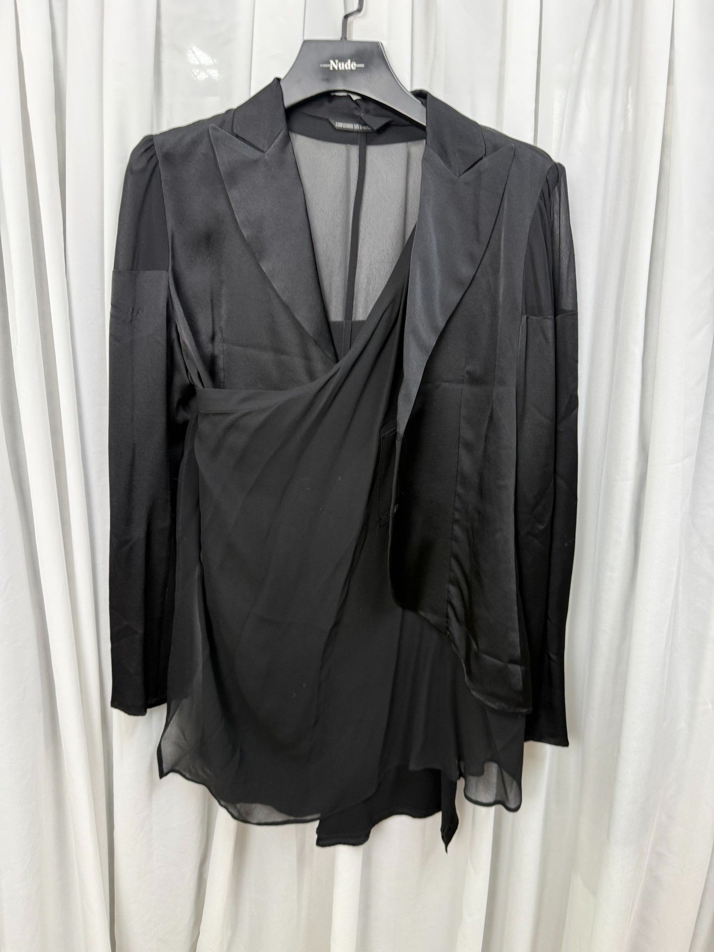 Yohji Yamamoto Yohji Yamamoto Noir Silk Tulle Blazer Size US L / EU 52-54 / 3 - 7 Thumbnail