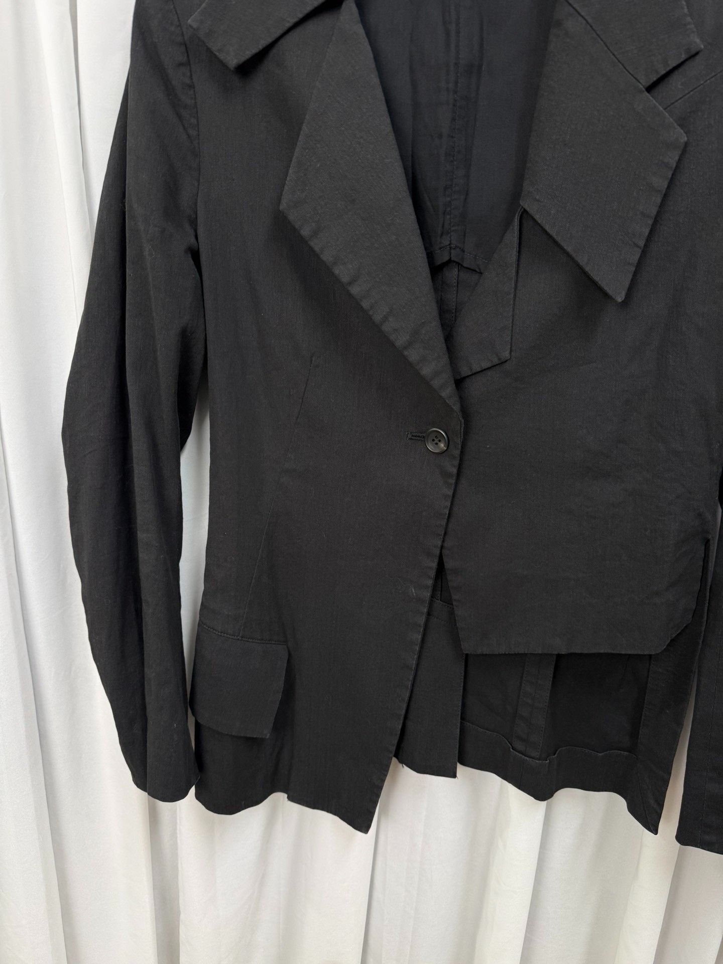 Yohji Yamamoto Yohji Yamamoto Y's Cotton-Linen Blazer Size L / US 10 / IT 46 - 4 Thumbnail