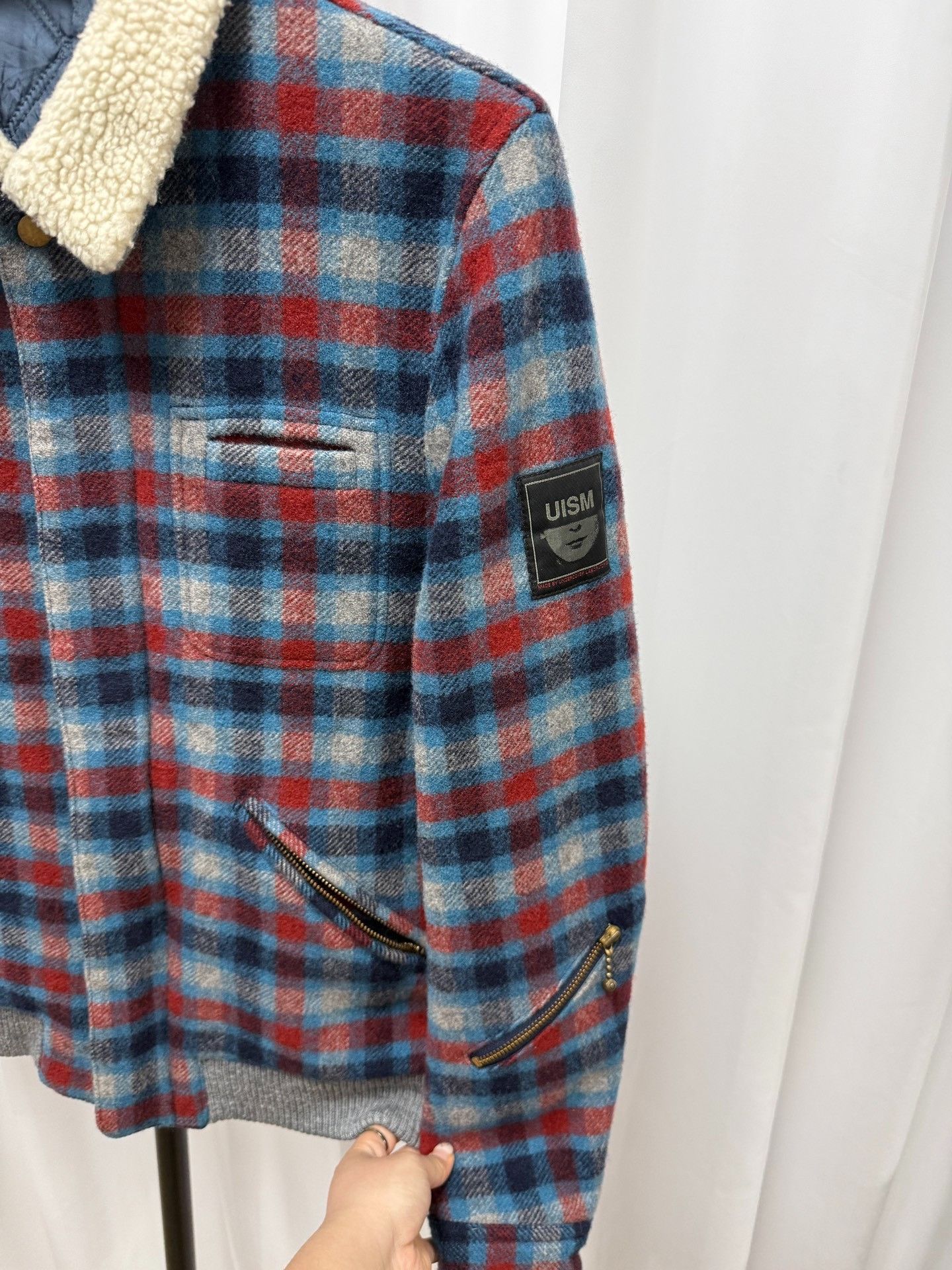 Undercover Undercover Checked Shearling Collar Jacket Size US L / EU 52-54 / 3 - 3 Thumbnail