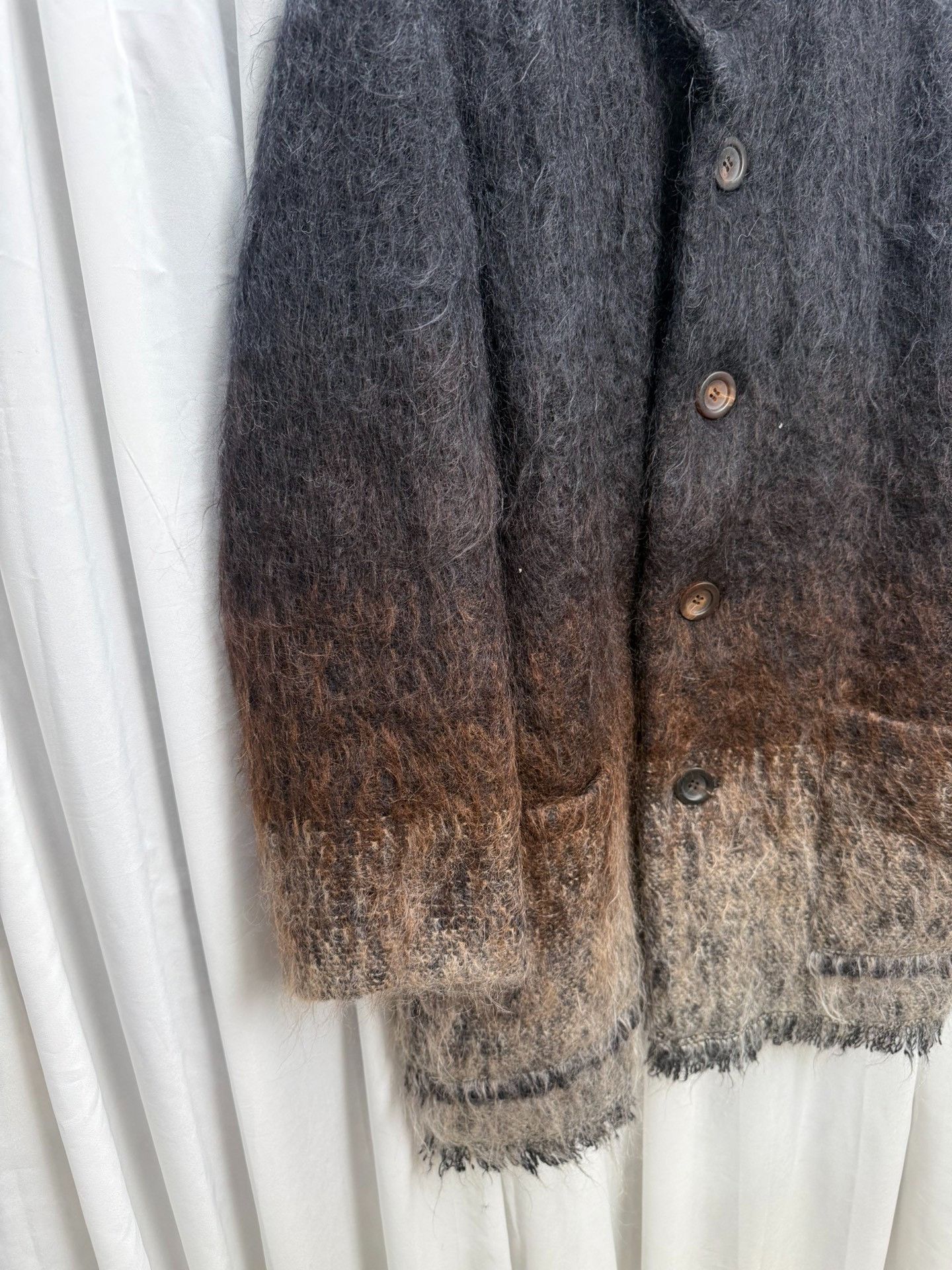 Issey Miyake Issey Miyake Mohair Gradient Stand Collar Coat Size US M / EU 48-50 / 2 - 2 Thumbnail