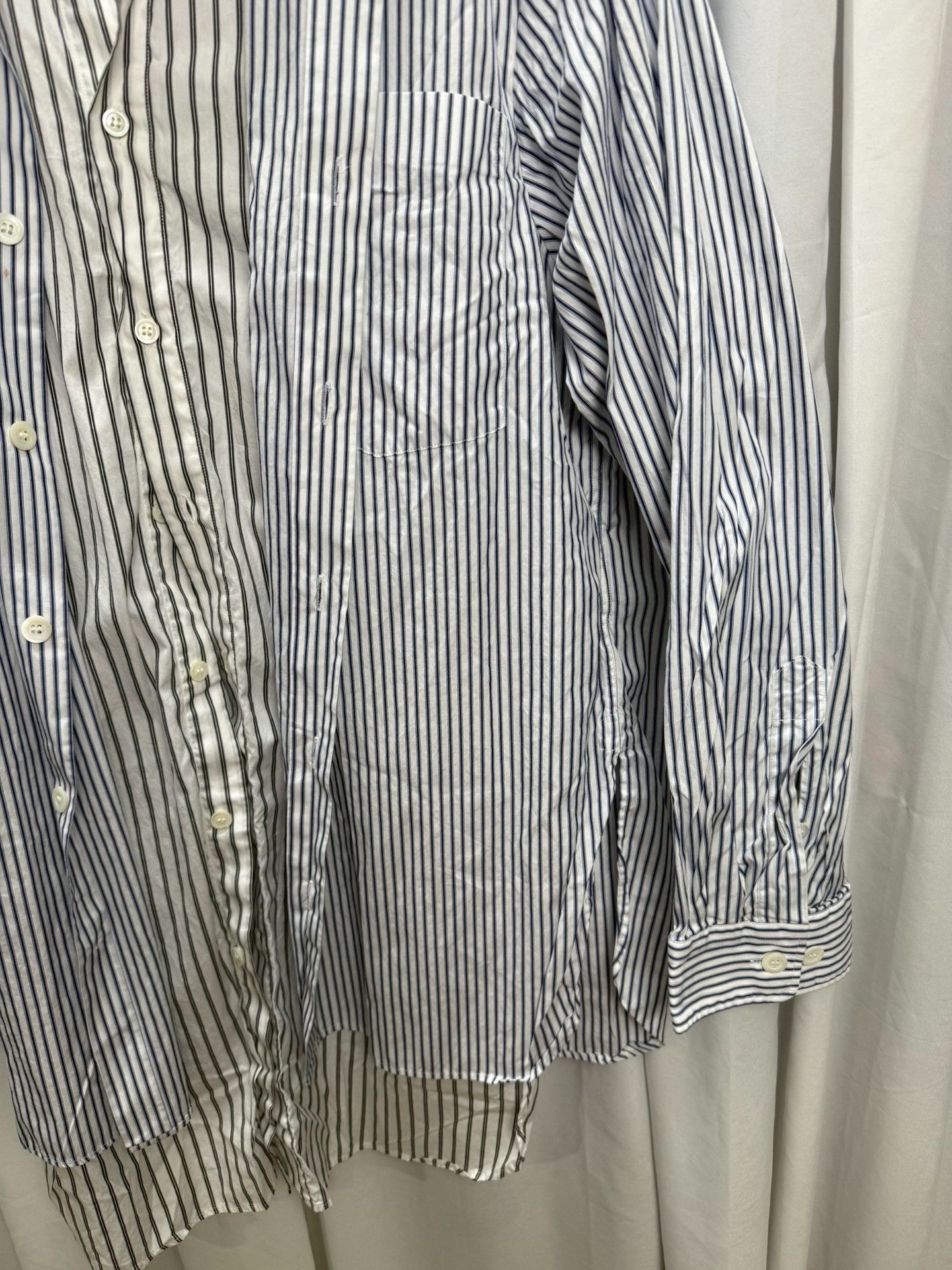 Dries Van Noten Dries Van Noten Double-Layer Striped Loose Shirt Size US S / EU 44-46 / 1 - 4 Thumbnail