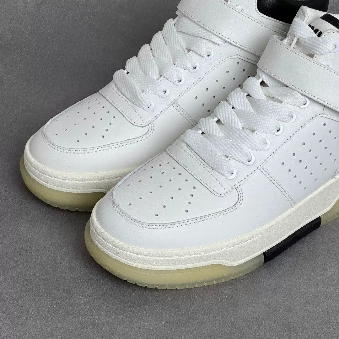 Amiri Amiri Leather White Hitop Sneakers 8 Men Size US 8 / EU 41 - 3 Thumbnail