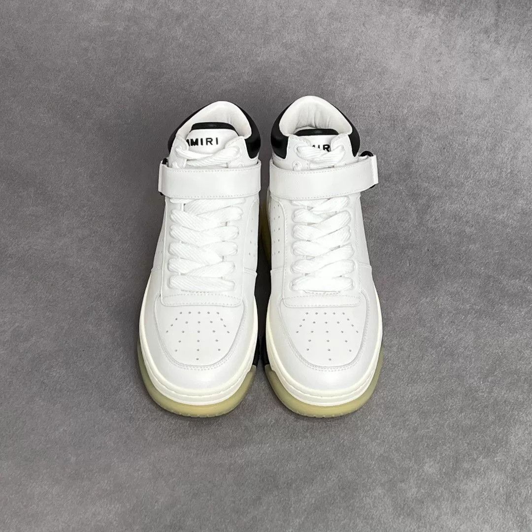 Amiri Amiri Leather White Hitop Sneakers 8 Men Size US 8 / EU 41 - 5 Thumbnail