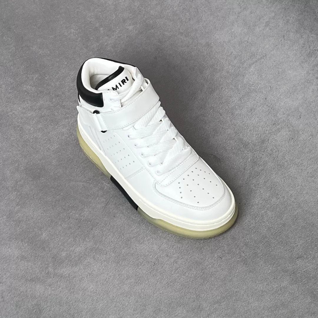 Amiri Amiri Leather White Hitop Sneakers 8 Men Size US 8 / EU 41 - 7 Thumbnail