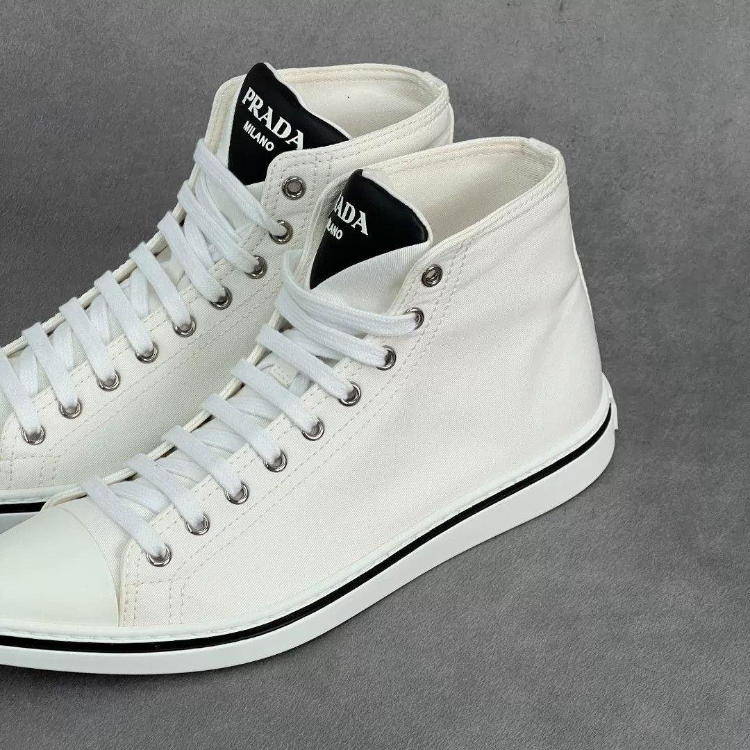 Prada Prada Retro White Hitop Sneakers 8 Men Size US 8 / EU 41 - 2 Thumbnail