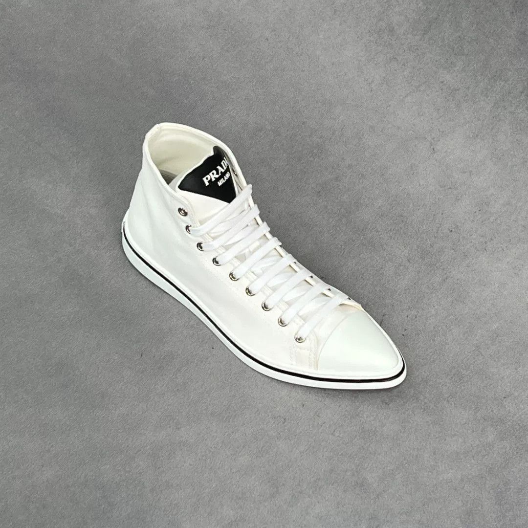 Prada Prada Retro White Hitop Sneakers 8 Men Size US 8 / EU 41 - 5 Thumbnail