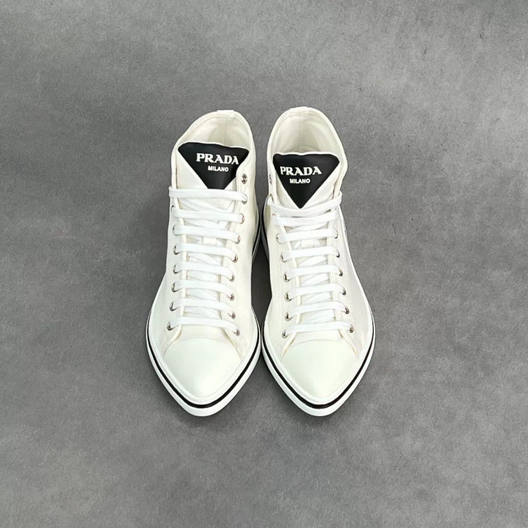 Prada Prada Retro White Hitop Sneakers 8 Men Size US 8 / EU 41 - 7 Thumbnail