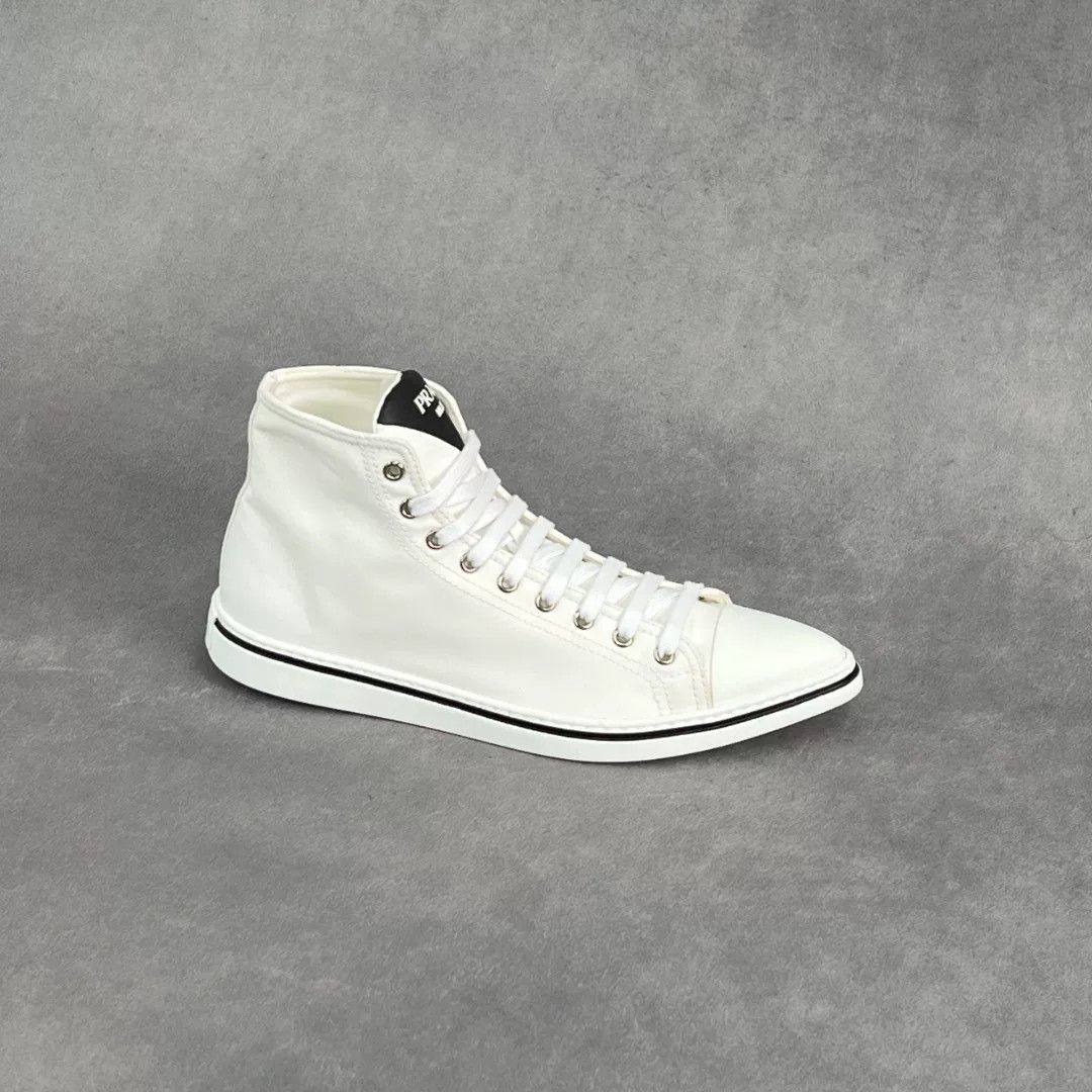 Prada Prada Retro White Hitop Sneakers 8 Men Size US 8 / EU 41 - 4 Thumbnail