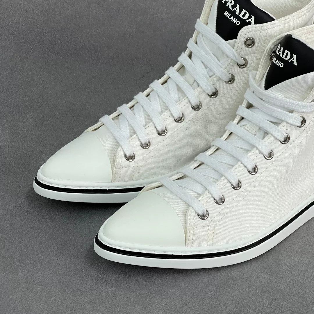 Prada Prada Retro White Hitop Sneakers 8 Men Size US 8 / EU 41 - 3 Thumbnail