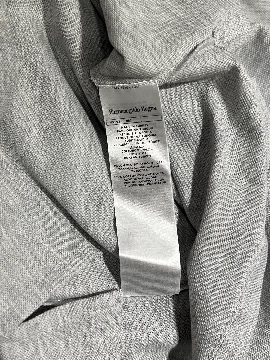 Ermenegildo Zegna Ermenegildo Zegna Cotton Gray Polo l Men Size US L / EU 52-54 / 3 - 7 Thumbnail