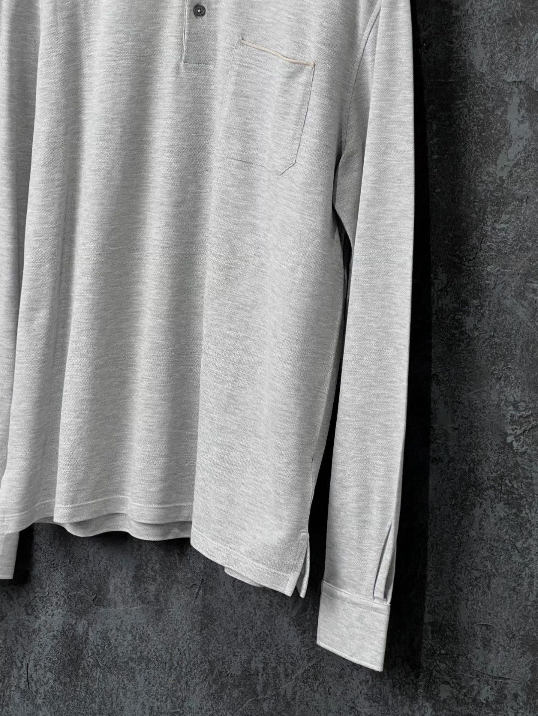 Ermenegildo Zegna Ermenegildo Zegna Cotton Gray Polo l Men Size US L / EU 52-54 / 3 - 6 Thumbnail
