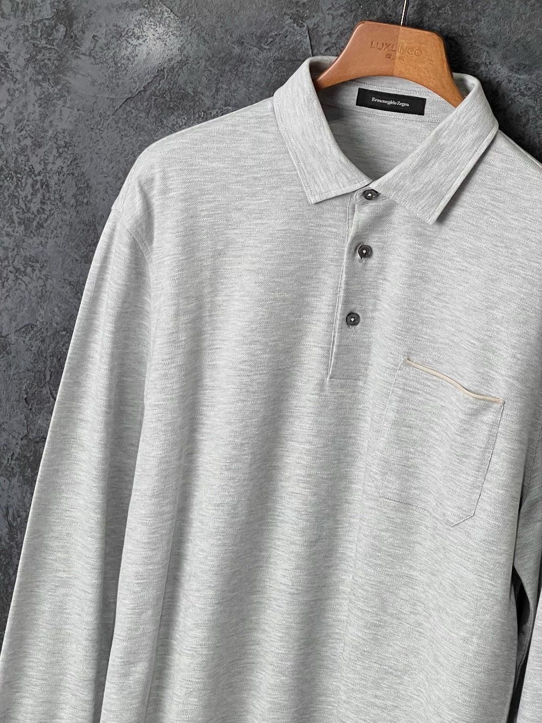 Ermenegildo Zegna Ermenegildo Zegna Cotton Gray Polo l Men Size US L / EU 52-54 / 3 - 5 Thumbnail