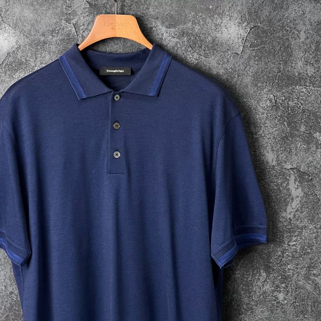 Ermenegildo Zegna Ermenegildo Zegna Blue Polo xl Men Size US XL / EU 56 / 4 - 3 Thumbnail