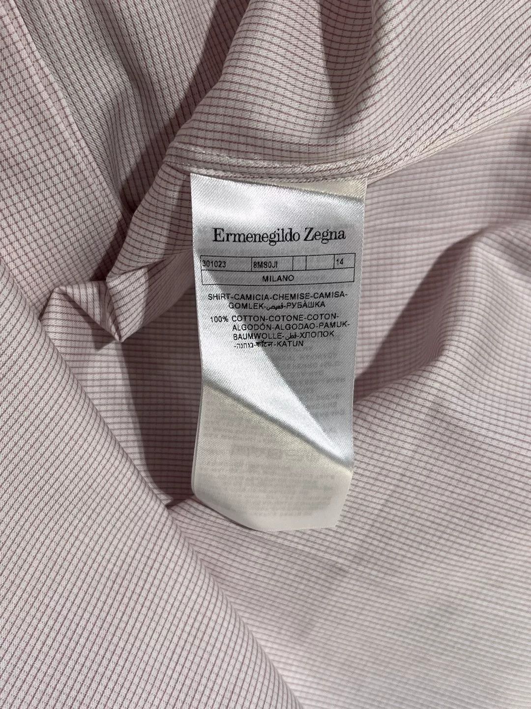 Ermenegildo Zegna Ermenegildo Zegna Cotton Pink Shirt m Men Size US M / EU 48-50 / 2 - 7 Thumbnail