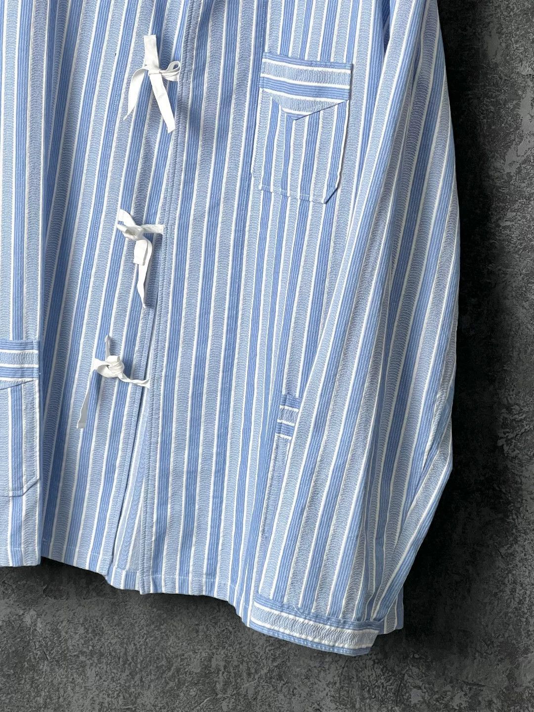 Maison Margiela Maison Margiela Cotton Striped Blue Shirt 41 Men Size US XS / EU 42 / 0 - 5 Thumbnail