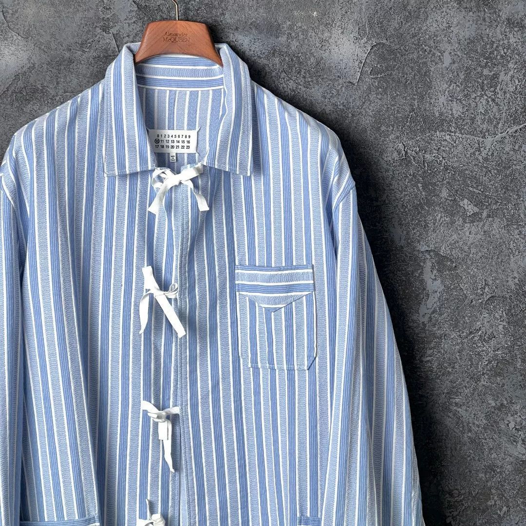 Maison Margiela Maison Margiela Cotton Striped Blue Shirt 41 Men Size US XS / EU 42 / 0 - 3 Thumbnail