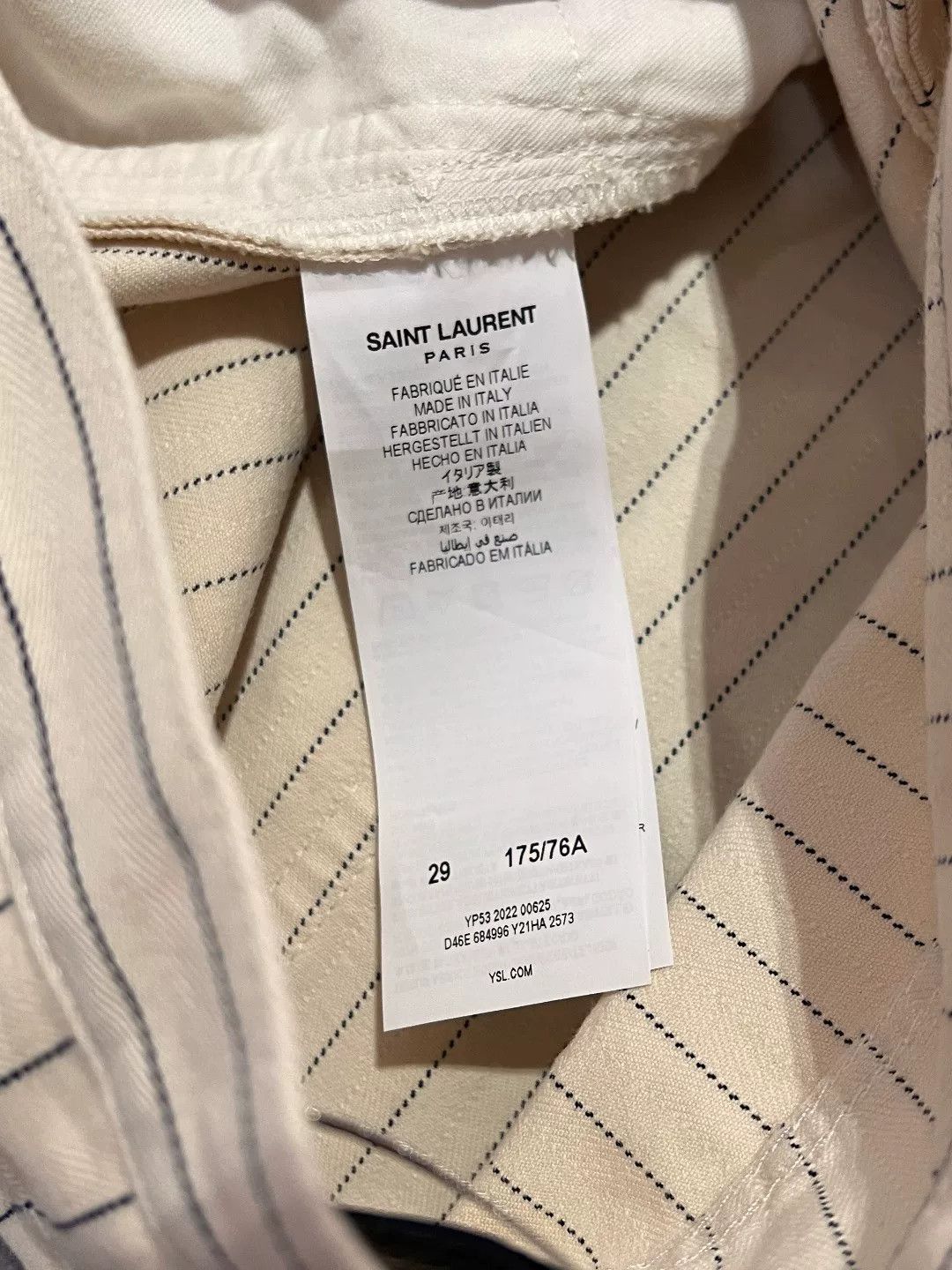 Saint Laurent Paris Saint Laurent Paris Casual Striped White Casual Pants 32 Men Size US 32 / EU 48 - 8 Thumbnail