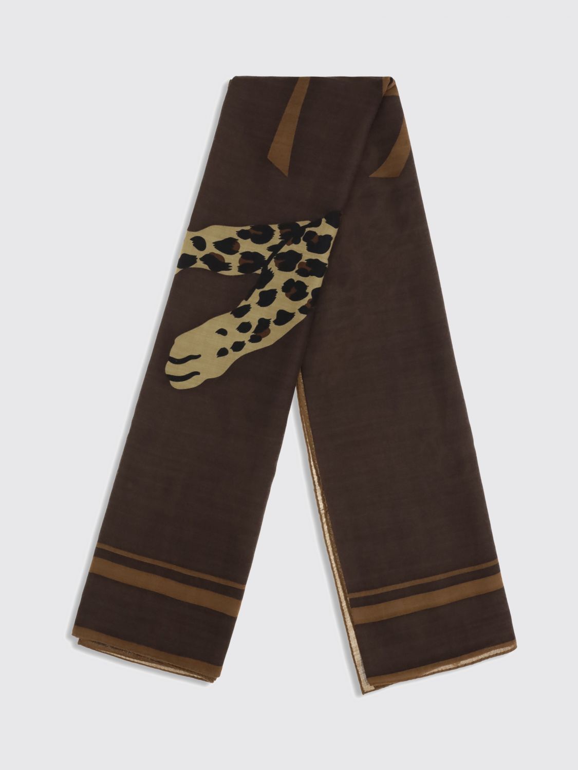 Saint Laurent Paris Saint Laurent Scarf Woman Brown Size ONE SIZE - 2 Thumbnail