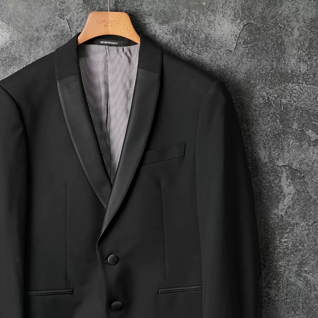 Armani Armani Formal Wool Black Suit 40r Men Size 40R - 3 Thumbnail