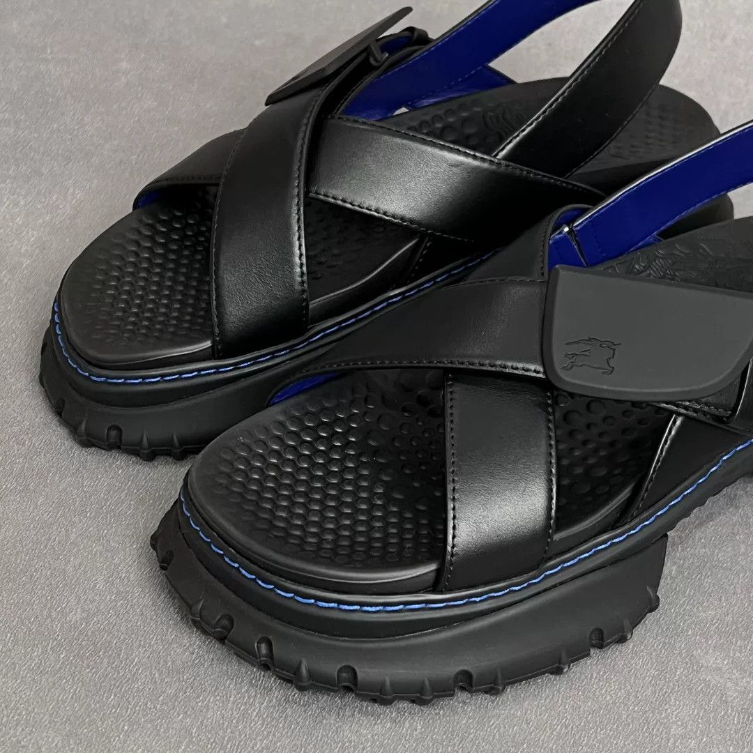 Burberry Burberry Leather Black Sandals 6 Men Size US 6 / EU 39 - 2 Thumbnail