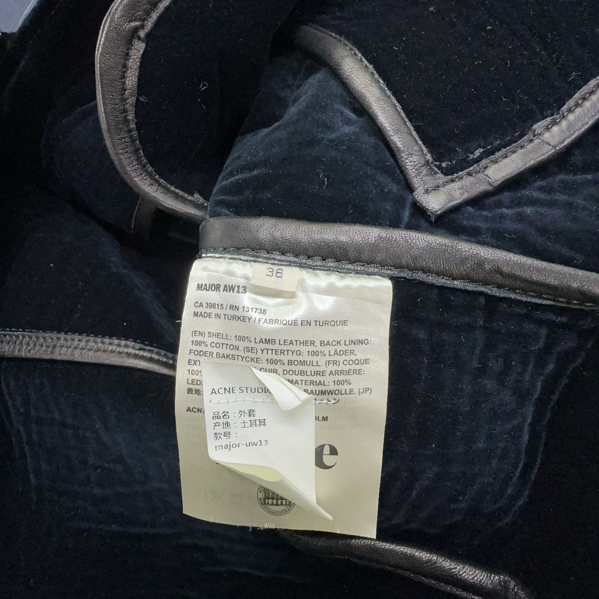 Acne Studios Acne Studios Lamb Leather Blue Biker Jacket 36 Size XS / US 0-2 / IT 36-38 - 4 Thumbnail