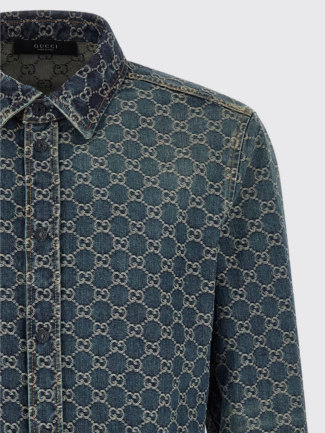 Gucci Gucci Shirt Men Blue Size US XL / EU 56 / 4 - 4 Thumbnail