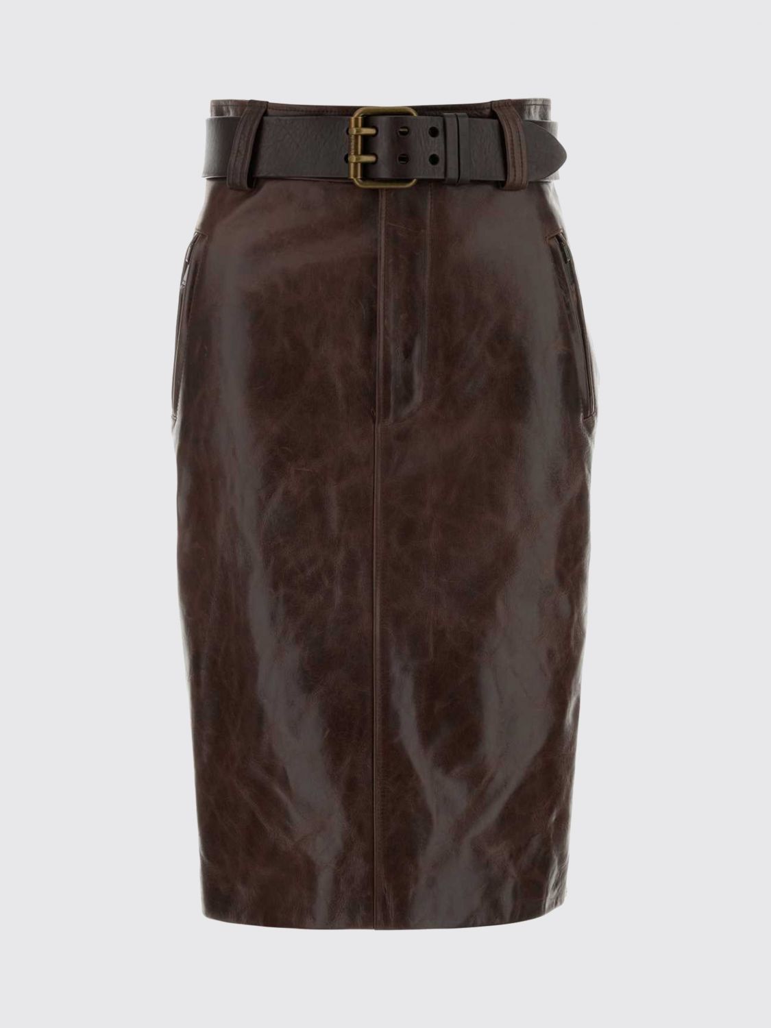Saint Laurent Paris Saint Laurent Skirt Woman Brown Size 25" / US 0 / IT 36 - 2 Thumbnail