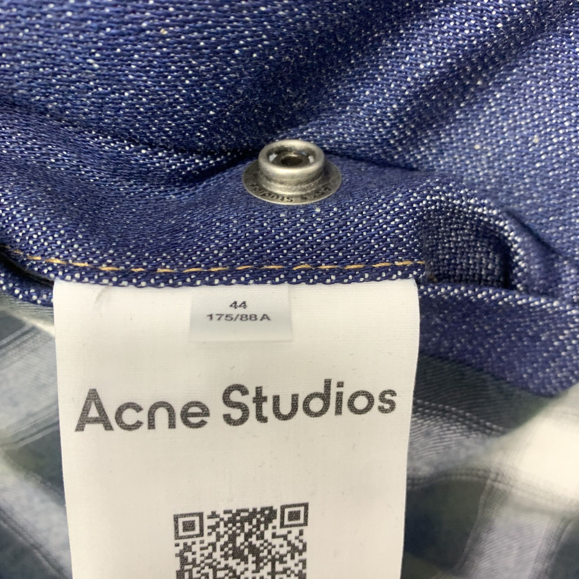 Acne Studios Acne Studios Leather Collar Denim Jacket Size 44 Size US S / EU 44-46 / 1 - 4 Thumbnail