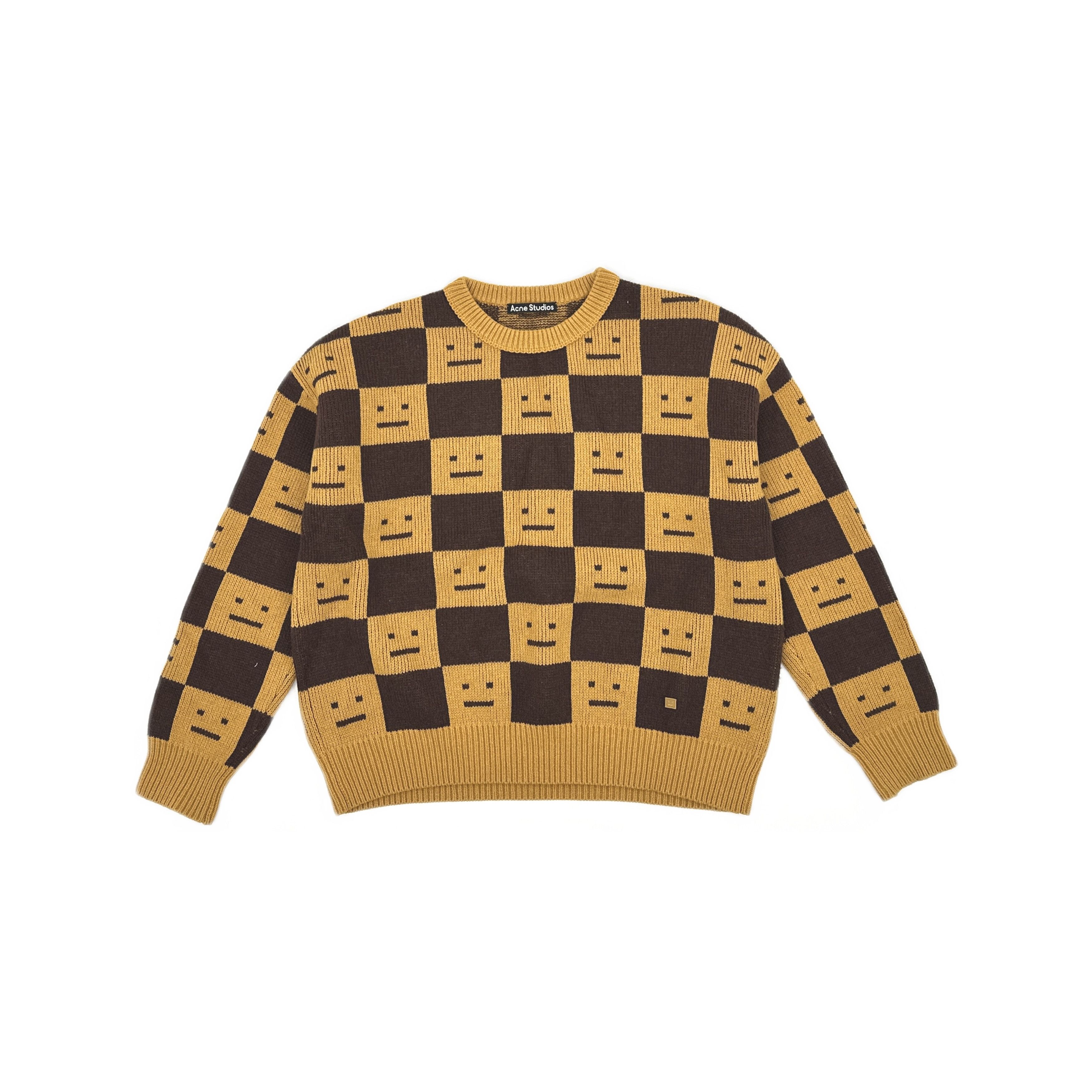 Acne Studios Acne Studios Checkered Face Sweater Size L Size US L / EU 52-54 / 3 - 2 Thumbnail