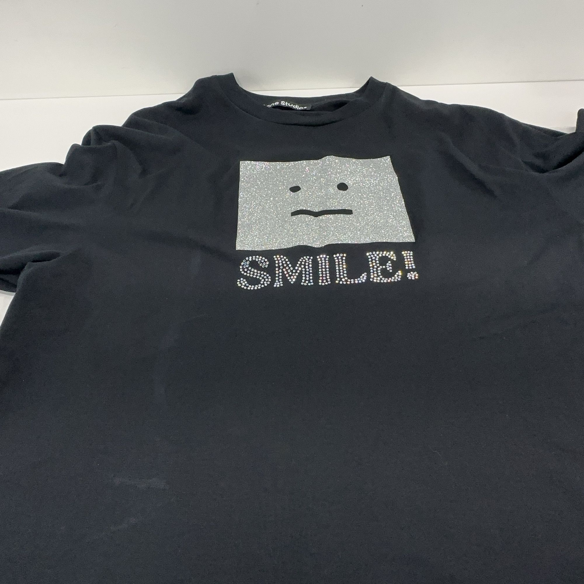 Acne Studios Acne Studios Glitter Face Smile T-Shirt XS Size US XS / EU 42 / 0 - 8 Thumbnail