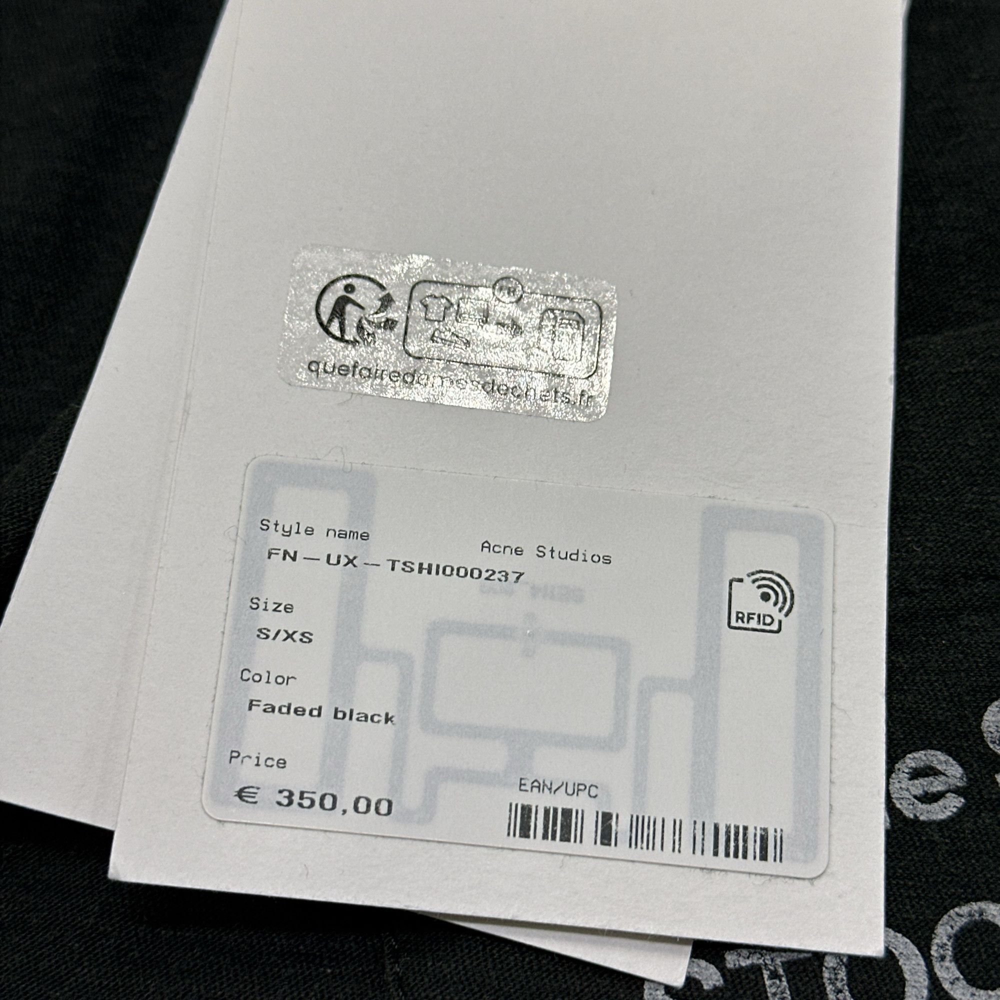 Acne Studios Acne Studios Faded Black 1996 Logo Long Sleeve Size XS Size US XS / EU 42 / 0 - 6 Thumbnail
