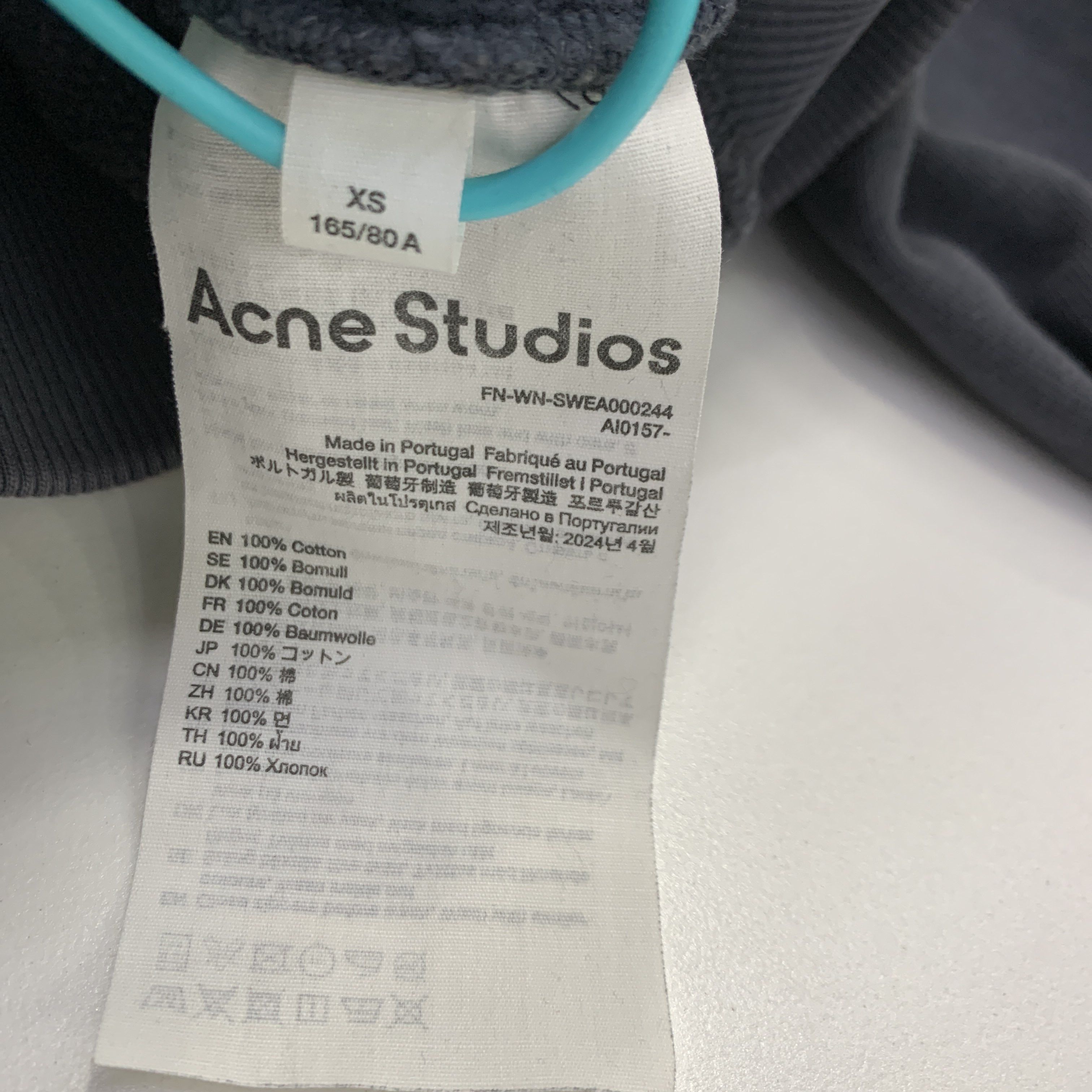 Acne Studios Acne Studios Logo Embroidered Zip Hoodie XS Size XS / US 0-2 / IT 36-38 - 3 Thumbnail